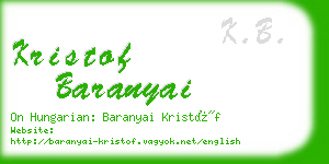 kristof baranyai business card